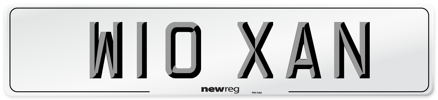 W10 XAN Number Plate from New Reg